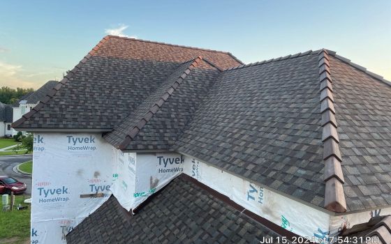 New shingles on roof