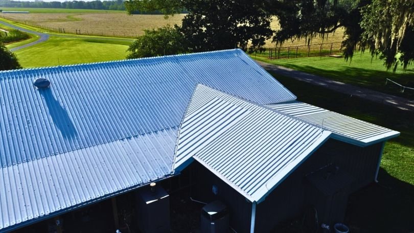 Home with metal roof